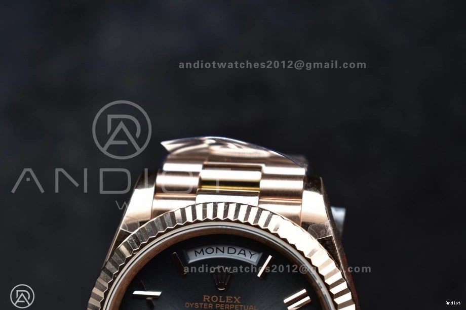 Steel Best V4 904L on Edition Bracelet Dial Ombre QF A2836 Slate (Gain Weight) President RG DayDate 40 0306